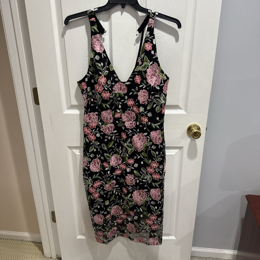 Floral Black and Pink Dress